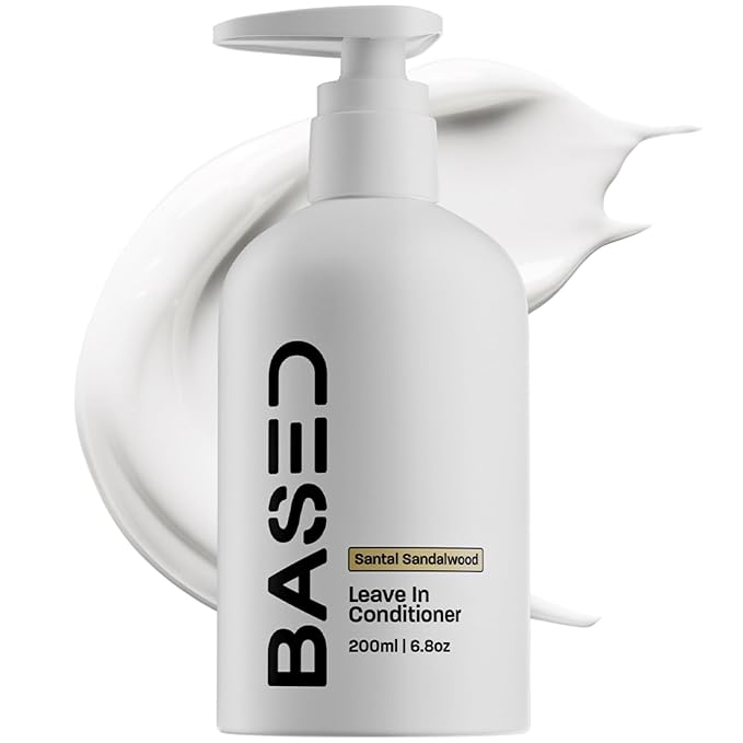 BASED Leave-In Conditioner, Instant Frizz Control, Hydrates & Nourishes Hair, Premium Leave-In Conditioner for Men, Healthy Frizz-Free Hair in Minutes (6.8 Fl Oz Pack of 1)
