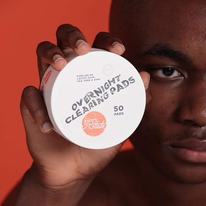 31st State Clearing Pads Face & Body, Teen Acne Wipes. Vegan, Paraben Free, Gluten Free. 50 wipes