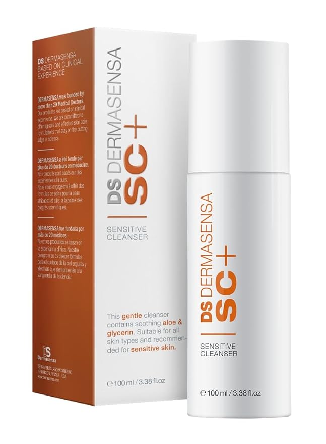 DS Dermasensa SC+ Sensitive Cleanser – Gentle Face Wash with Aloe & Glycerin, Hydrating & Non-Irritating Formula, 100ml / 3.38 fl.oz