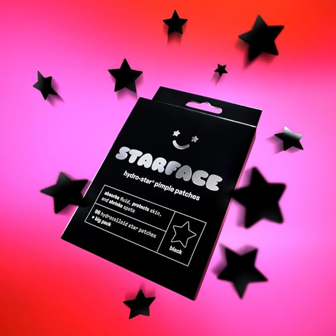 Starface World Hydro-Star + Salicylic Acid Patches Big Pack (32 ct) and Black Star Hydrocolloid Pimple Patches Big Pack (96 ct)