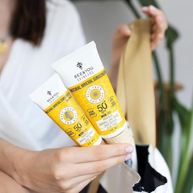 BEE and YOU Mineral Body Sunscreen SPF 50 | Non-Nano Zinc Oxide | 100% Natural, Reef-Safe, Broad Spectrum UVA/UVB Protection | Eco-Friendly Sunscreen for Body
