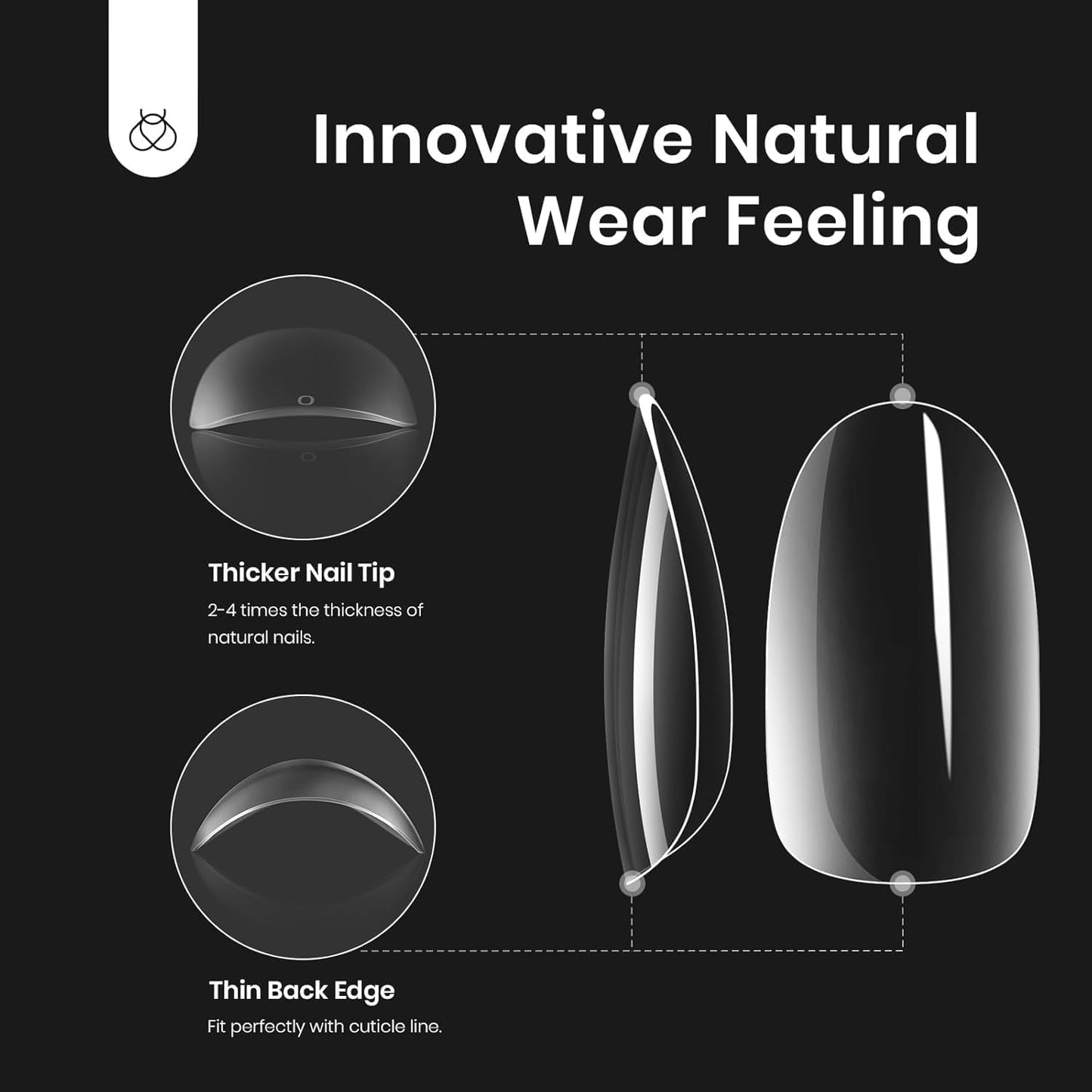 Beetles Nail Tips 240 Pcs Short Oval Nail Kit 5 In 1 Nail Glue Base Gel Uv Led Lamp Press on Nails Easy Nail Extension Set for Women