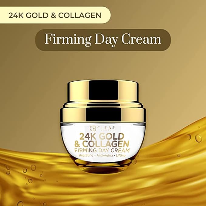 24K Gold & Collagen Daily Face Moisturizer - Dermatologist Tested, Reduces Fine Lines, Anti-Aging, Clean Beauty, Cruelty-Free Korean Skincare, All Skin Types - 1.69 oz