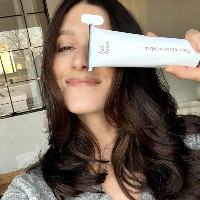 Act+Acre Restorative Conditioning Hair Mask - Cold Processed Hair Treatment for Hydrating Dry and Damaged Hair - Moisturizing Silicone Free Hair Masks (4 Fluid Ounces)