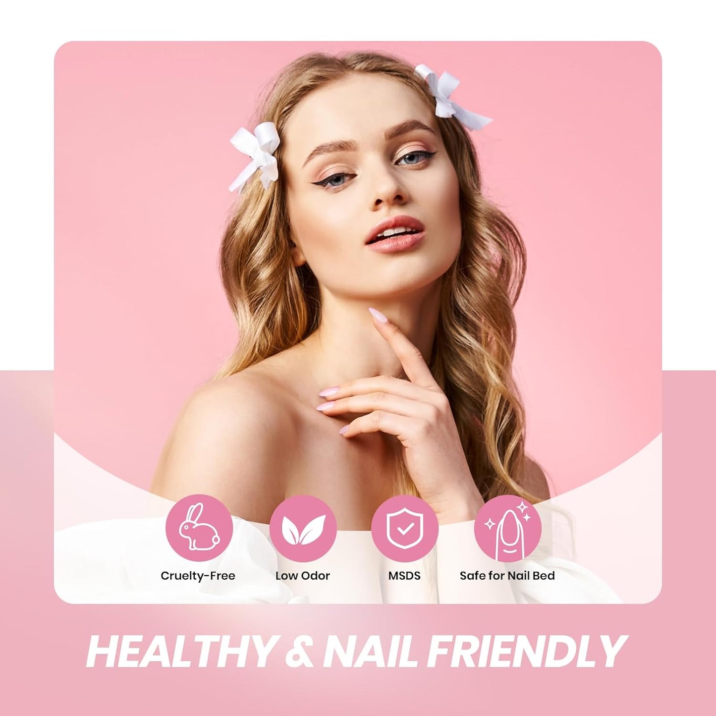 Beetles Pink Glitter Gel Polish Set - 6 Colors Jelly Gel Polish Kit Shimmer Pink Sheer Translucent Effect Soak off UV Nail Concealer Summer French Nail Art Salon Manicure Gift for Women