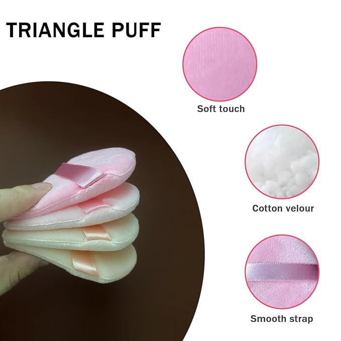 9 Pcs Pink Triangle Powder Puff Makeup Puff:Powder Puff Face Triangle for Loose Powder Cosmetic Foundation Makeup Sponge Beauty Blender