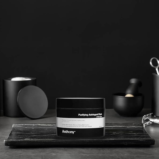 Anthony Witch Hazel Pads Pore Cleaner: 60 Count 2-Pack, Purifying Astringent Cleansing Toner Pads – Aloe Vera, and Citrus Mint, Eliminate Impurities, Minimize Pores and Control Shine