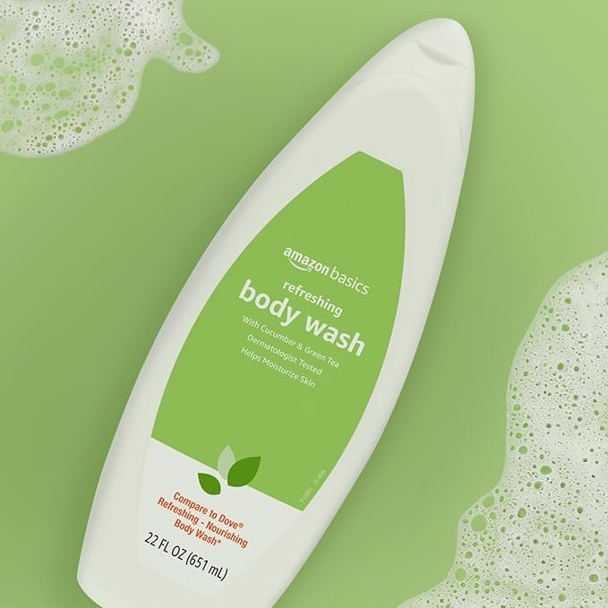 Amazon Basics Body Wash for Refreshing Skin, Cucumber, 22 fl oz (Pack of 1)