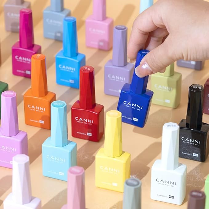 CANNI 6 Colors 9 ML Hema-Free Glitter Red Gel Nail Polish Set, Dark Cherry Red Gel Polish Kit, Soak Off LED Nail Gel Manicure Kit DIY at Home Salon Gifts