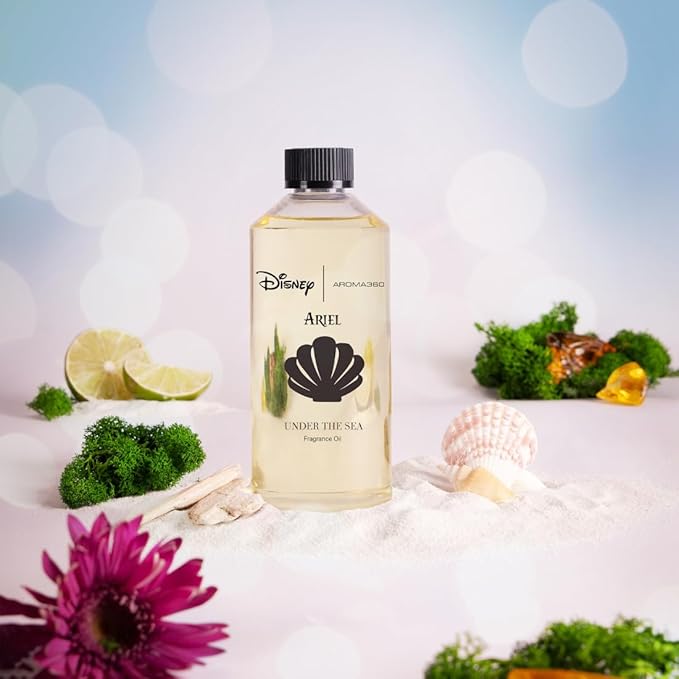 Aroma360 | Disney Under the Sea Fragrance Oil Blend | The Little Mermaid | Princess Ariel | Luxury Essential Oil Diffuser | Aromatherapy Scent Diffuser Oil | Bergamot, Ivy and Ocean 16.9 fl oz, 500 mL
