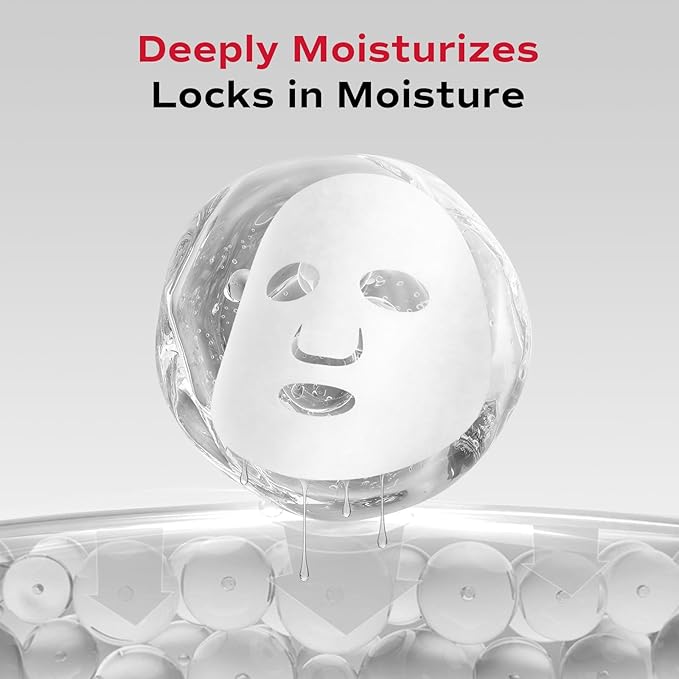 Collagen Face Mask - Hydrating & Moisturizing Sheet Mask with Natural Centella Asiatica for Soothing Skincare, Deeply Nourishing Dry Skin 10-Count