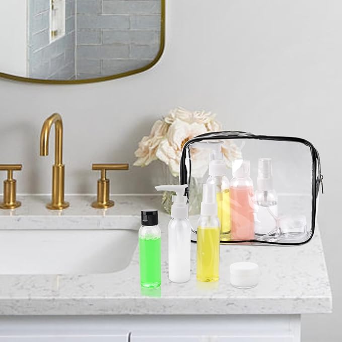 Cosywell Travel Size Bottles for Toiletries 13 Pack 2oz TSA Approved Toiletry Bottles Leak Proof Travel Kit for Women Shampoo Lotion Skincare Cosmetic Container Travel Essentials(White)