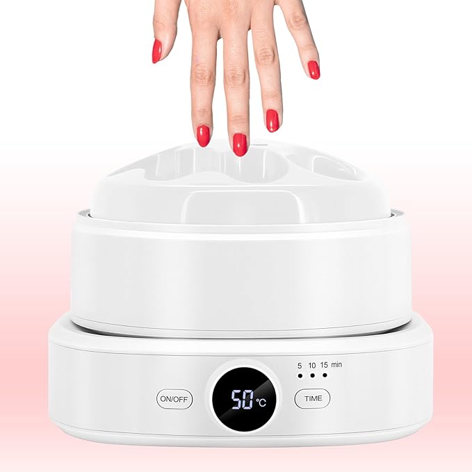 Electric Nail Soaking Bowl, Adjustable Temperature 86°F-140°F, Soak off Bowl Manicure Bowls Nail Soaking Dip Powder Acrylic Nails Gel Polish Remover Machine, White