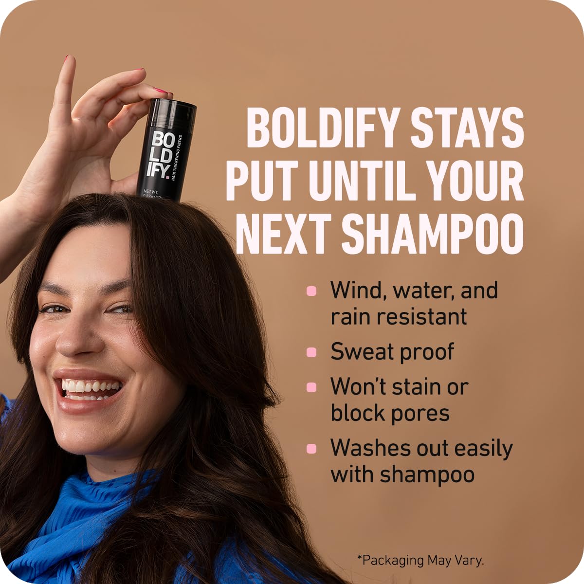 BOLDIFY Hair Fibers (12g) - Fill In Thinning and Fine Hair for an Instantly Fuller, Thicker Look - 14 Shades for Women & Men - Black