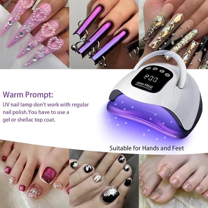 320W UV LED Nail Lamp Professional LED Nail Dryer for Gel Nails with 72pcs Lamp Beads, Touch Screen 4 Timers and Automatic Sensor Ideal for Home Salon, Fast Drying Technology for Perfect Nails