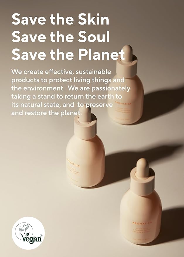 AROMATICA Glow Vita C Toning Serum Orange & Neroli - Orange Vitamin C Serum for Face with Hyaluronic Acid for Sensitive Skin (30ml/1.01 fl. oz)