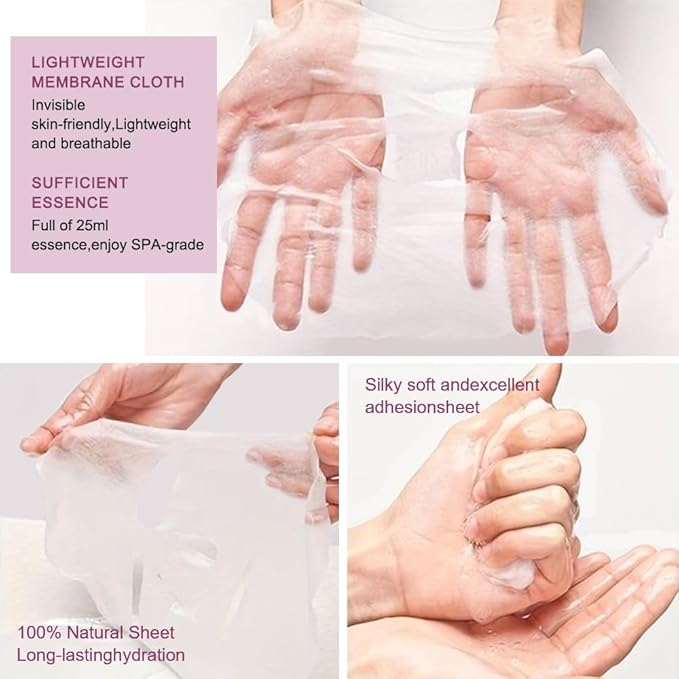 8 Pack Cherry Blossom Face Mask,Pink Face Masks Spa Day kit Supplies for Teens Girls Women,Sheet Facial Mask Skincare for Kids Gifts Set,Hydrate Nourish Soothe for All Skin Types,Spa Party Favors