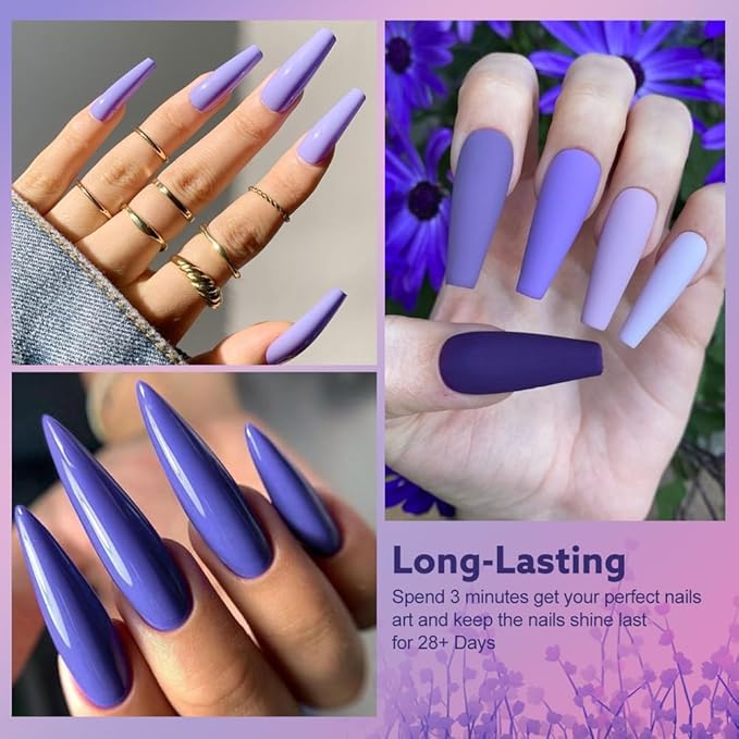 CANNI 30Pcs 9ML Hema-free Gel Nail Polish Set,Purple Gel Polish Yellow Red Orange Green Dark Purple Gel Polish Kit Color Soak Off LED Nail Art Starter Manicure Salon DIY at Home