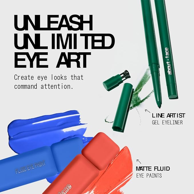 about-face Matte Fluid Eye Paint Replicant – High-Pigment Liquid Eyeshadow, Long-Lasting, No-Budge Matte Finish, Vegan & Cruelty-Free (Aqua)