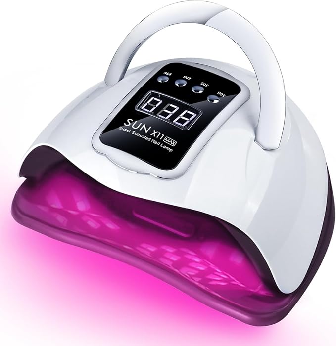 280W UV LED Nail Lamp, Nail Dryer for Gel Polish with 66pcs Lamp Beads and Automatic Sensor 4 Timer Setting Professional Nail Art Tools