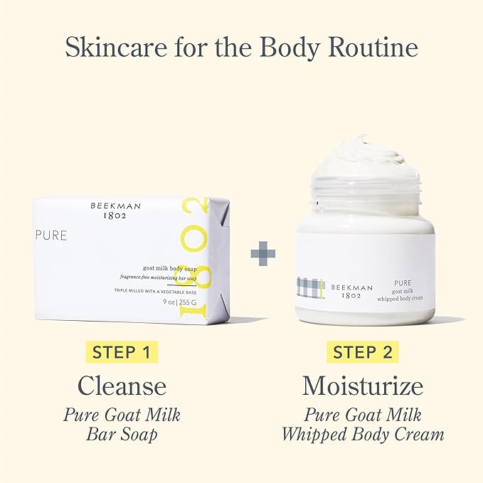 Beekman 1802 Whipped Body Cream, Pure, 2oz - Fragrance Free - Moisturizes, Soothes & Softens - With Coconut Oil & Mango Seed Butter - No Irritation - Good for Sensitive Skin