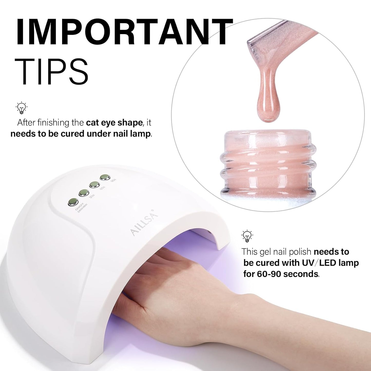 AILLSA Glass Cat Eye Gel Nail Polish, 15ml Nude Glitter Jelly Sheer Gel Polish, Translucent Magnetic Shimmer Sparkle Nail Art U V Salon 0.5 OZ GF39