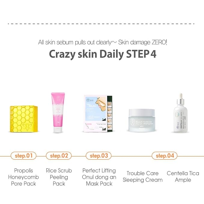 CRAZY SKIN Centella Tica Ampoule Serum 3.4 fl. oz. (100ml) - Natural Ingredients for Damaged, Troubled & Sensitive Skin, Redness Relief, Madecassic Acid Facial Serum Made in Korea