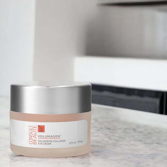 Consult Beaute VOLUMAGEN COLLAGEN EYE CREAM with Hyaluronic Acid, Hydrating, Skin Plumping - Targets Deep Under Eye Hollows, Visibly Smoothen Lines & Wrinkles 0.5 oz