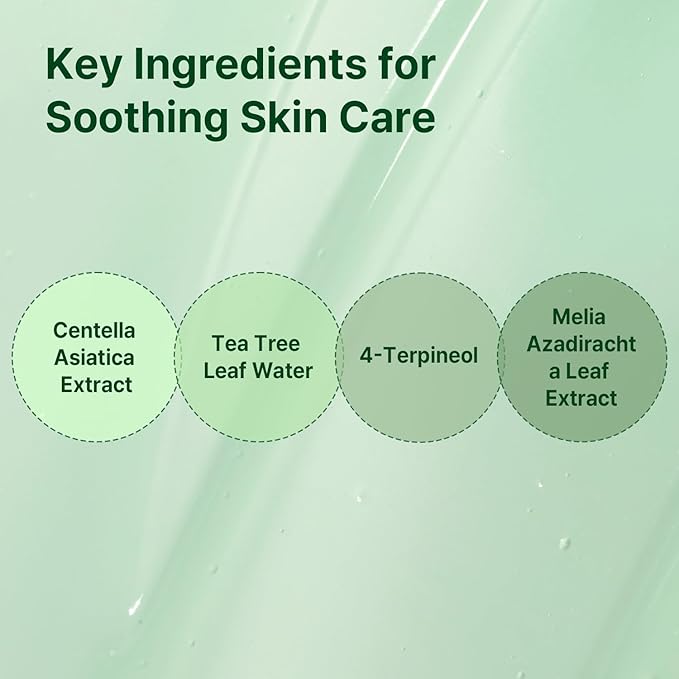 AVCA Quick Calming Cica Tea Tree Facial Cream for Comforted and Refreshed Skin 100ml/3.38Oz