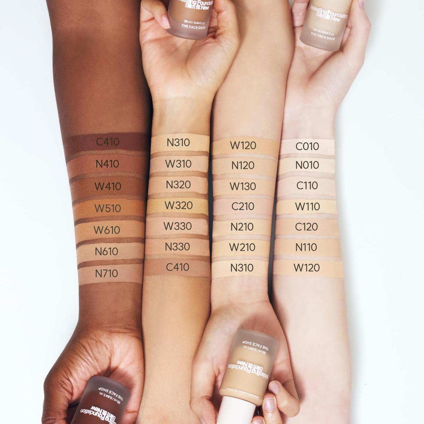 THE FACE SHOP Ink Lasting Liquid Foundation, Full Coverage, 72‑Hour Wear Semi‑Matte Finish, Makeup with Bakuchiol, W320 Honey, 0.84 Fl. Oz.