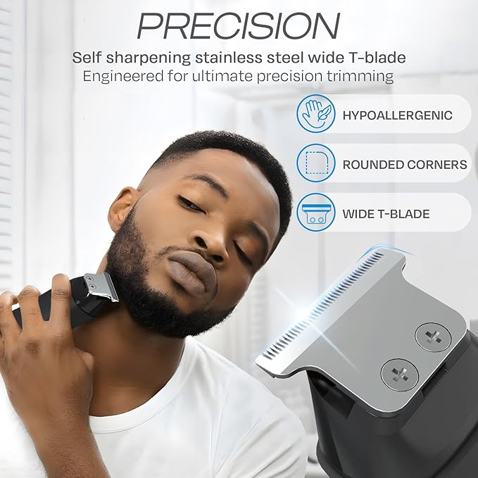 HUMMINGBIRD™ MK1 Compact Trimmer – Portable Electric Beard & Body Hair Trimmer for Men, Cordless USB-C Rechargeable, Face & Body Groomer, Travel Shaver, Travel Pouch, Great Gifts for Men, Dad, Husband