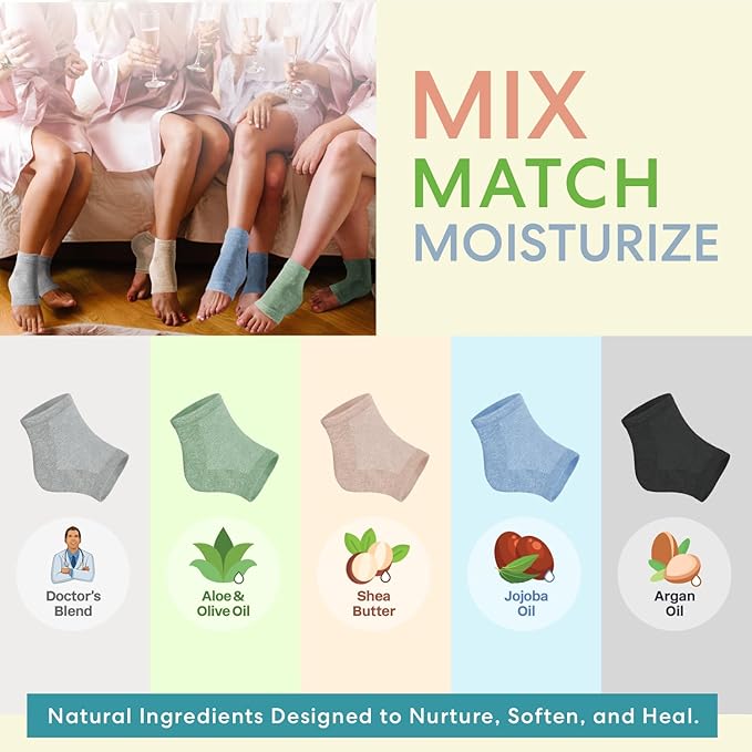 Dr. Frederick's Original Moisturizing Heel Socks for Cracked Heel Treatment - 2 Pairs - Stop Cracked Heels in Their Tracks