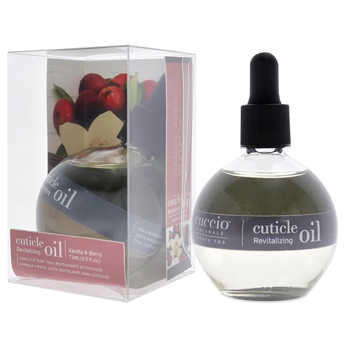 Cuccio Naturale Cuticle Oil - Vanilla & Berry Revitalizing Hydrator - Repair Skin & Nails - Paraben & Cruelty-Free - 2.5 Oz