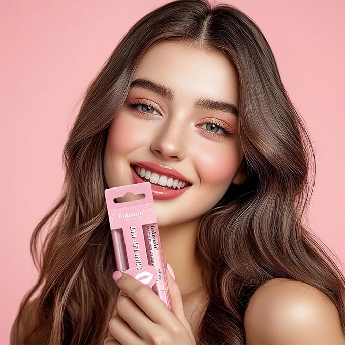 3PCS Lip Liner and Lipstick Combo Set - Matte Lip Liner Pencil, Velvet Matte Lipstick & Hydrating Collagen Lip Gloss - Long-Lasting, Smudge-Proof, High Pigment Nude Brown Lip Makeup Kit (Set 4, 3)