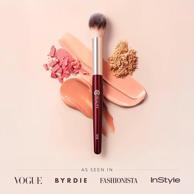 BK BEAUTY 108 PRECISION POWDER MAKEUP BRUSH – Pro-Designed Tapered Brush for Precise Under-Eye Setting, Crease-Free Finish, and Subtle Highlighting