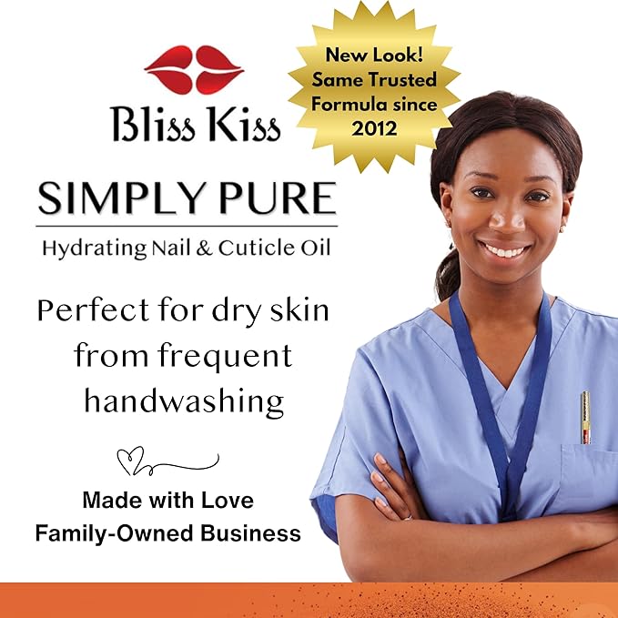 Bliss Kiss | 1 Pumpkin Spice Latte Fragrance | Nail Oil Cuticle Pen w/Vitamin E & Jojoba⏤Nail Strengthener Nail Growth Serum for Brittle Peeling Breaking Thin Nails