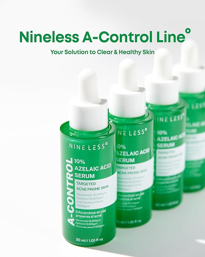 A-Control 10% Azelaic Acid Serum - Korean Acne Serum for Face - Calming Facial Treatment Clearing Breakout, Pimples - for Acne-Prone & Dull Skin, 1.01 fl.oz.
