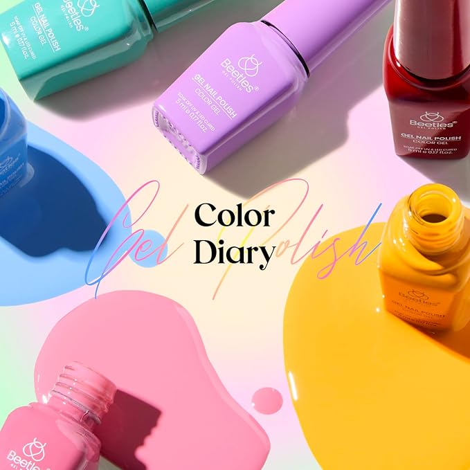 Beetles Gel Nail Polish Set, 25 Colors Color Dairy Polish Kit, Nude Black Brown Red Color Gel Nails with Base Coat Glossy & Matte Top Coat Colorful Bottles DIY Salon Nail Manicure Kit Gifts for Women