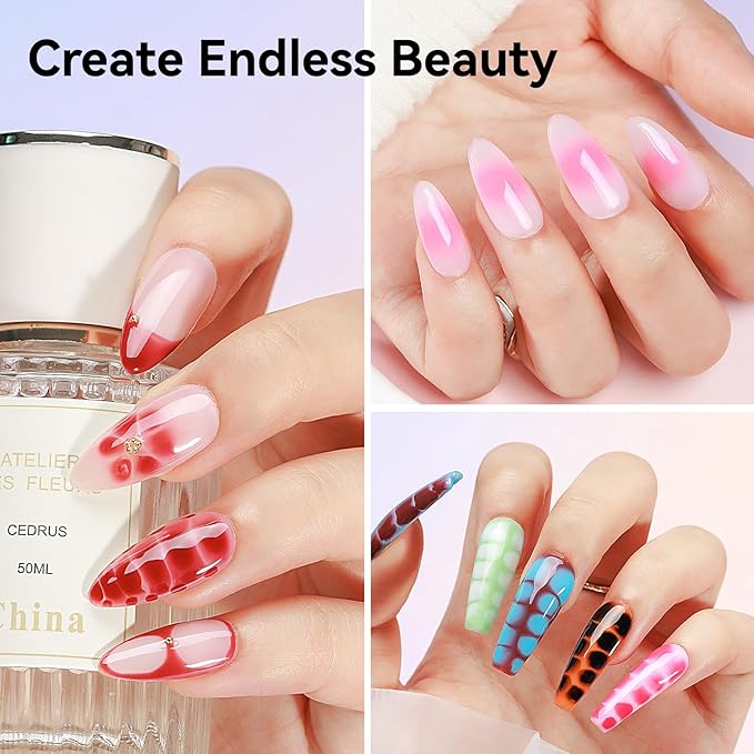 Blooming Gel Nail Polish Clear for Spreading Effect UV Blooming Gel Soak Off Marble Nail Art Polish Print Manicure DIY At Home