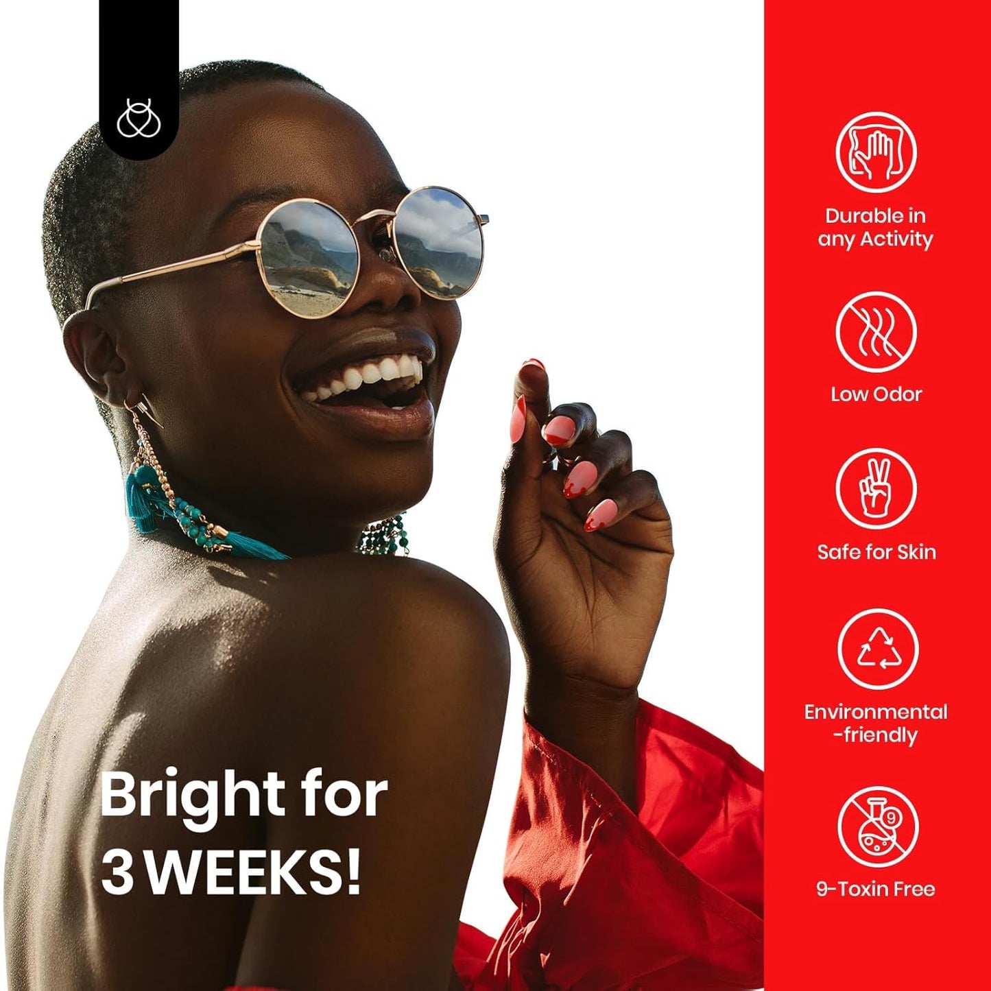 Beetles Bright Red Gel Nail Polish, 15ml Orange Red Gel Nail Polish Gel Soak Off LED UV Manicure Art Design Salon at Home Candied Apple Collection DIY Gift for Women