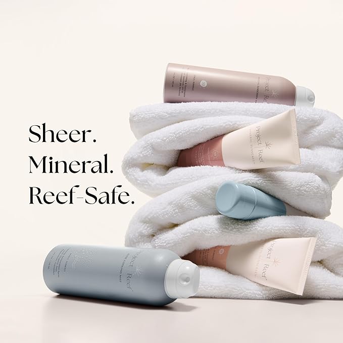SPF 50 Mineral Sunscreen - Reef Friendly, Ocean Safe, Vegan Sunscreen Lotion for All Ages, No White Residue, Water-Resistant, 3.4 fl oz