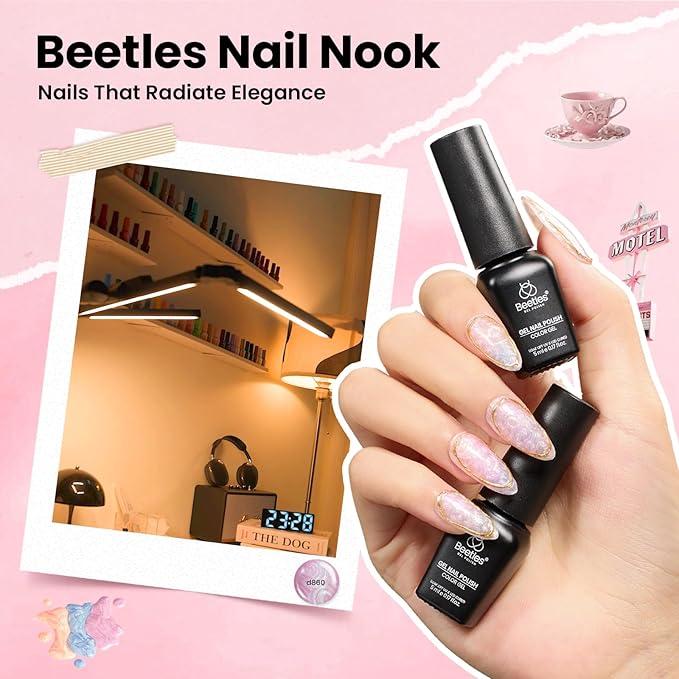 Beetles Nail Nook Gel Nail Polish Set - 119 PCS 100 Colors Gel Polish Kit Base Glossy Matte Glitter Top Coat Neon Glitter Pearl Cat Eye White Red Pink Nude Nails Gift for Women