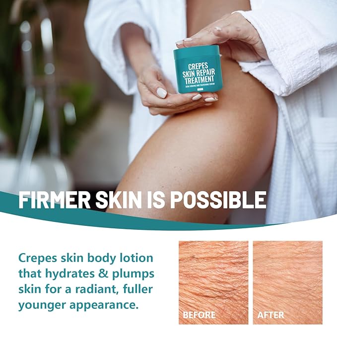 Crepes skin cream for aging skin ,Crepes Skin Repair Treatment, Firming Cream with Hyaluronic Acid & Shea Butter to Deeply Moisturize & Tighten Wrinkly Dry