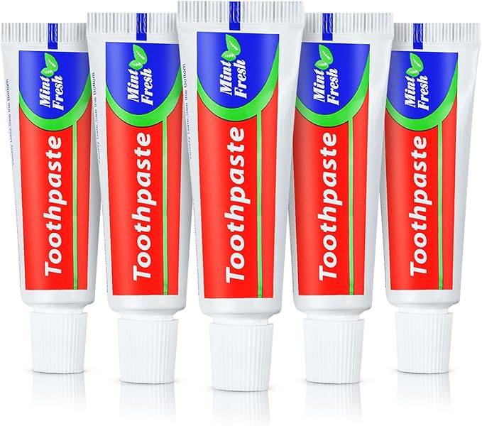 200 Tubes Bulk Travel Size Toothpaste, Miniature 0.88 oz (25 g) Small 1.3x3.93 Inches Peppermint Mini Disposable for Hotel, Guests, Homeless, Charity