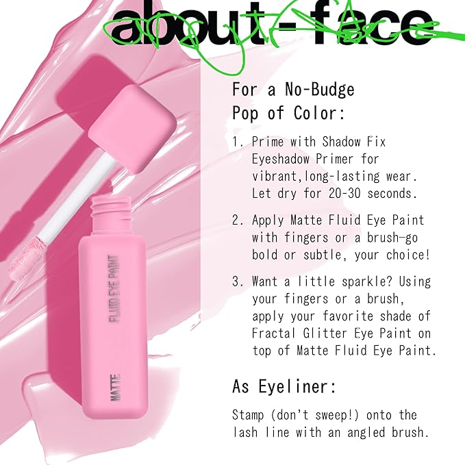 about-face Matte Fluid Eye Paint On Pointe – High-Pigment Liquid Eyeshadow, Long-Lasting, No-Budge Matte Finish, Vegan & Cruelty-Free (Baby Pink)