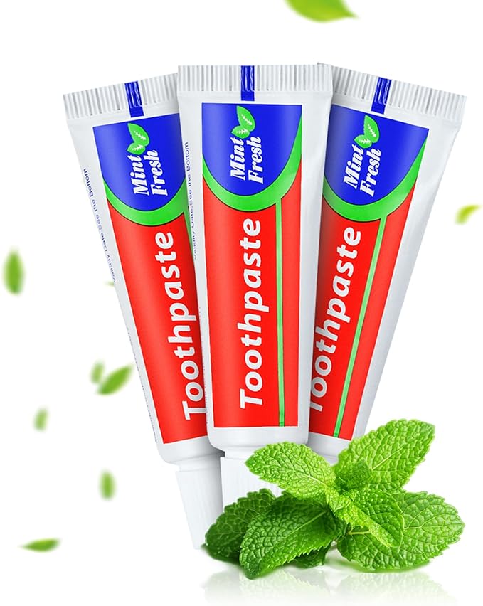 100 Tubes Bulk Travel Size Toothpaste,Miniature 0.88oz(25g) Small Toothpaste Travel Size Bulk 1.3x3.93 inches Peppermint Mini Disposable Toothpaste for Hotel,Guests,Homeless,Charity