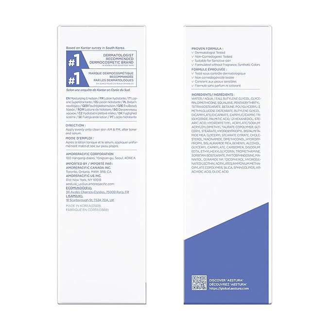 AESTURA ATOBARRIER365 Lightweight Korean Face Moisturizer with Ceramides | Strengthens Barrier, Fast-Absorbing Hydration, Suitable for Dry, Normal & Sensitive Skin, 150ML / 5.07 fl. Oz.