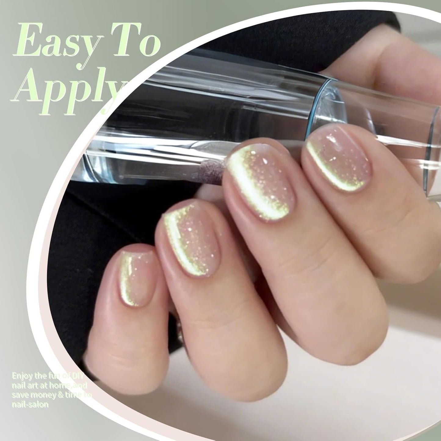 BORN PRETTY Nude Pink Cat Magnetic Eye Gel Nail Polish Holographic Gold Green Light Cat Magnetic Eye Gel Nail Polish 15ML