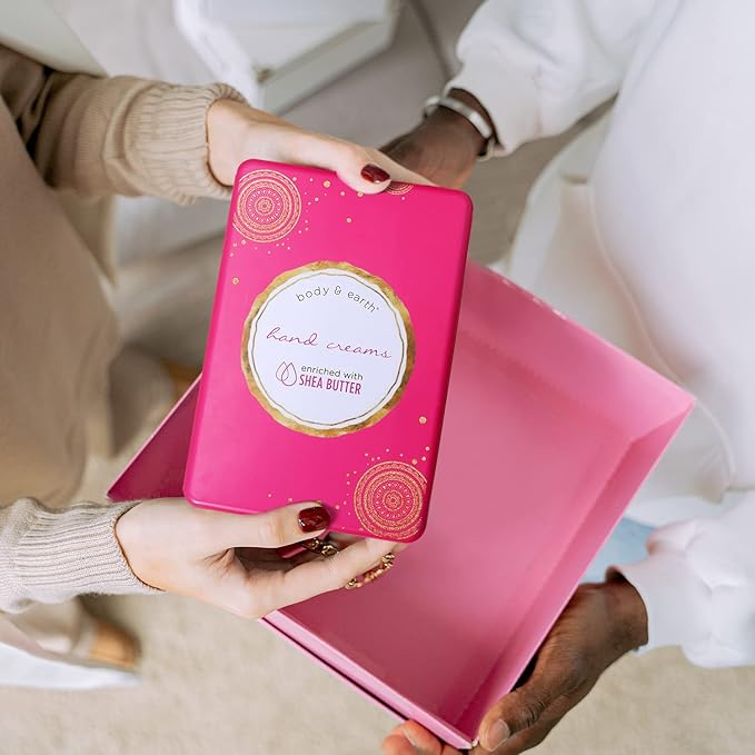 BODY & EARTH Hand Cream for Women, Hand Lotion Gift Set for Mothers Day for Mom Gift, Hand Lotion Set for Women 6 Pcs Travel Mini Size Hand Cream for Dry Hands with Shea Butter and Glycerin (6x1.0 oz)