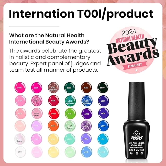 beetles Gel Nail Polish Set 36 Colors Pink Red Green Blue Gel Polish Verse of Flower Collection Nail Kit with 3Pcs Base Top Coat Soak off UV Gel & Nail Art Stickers Gifts for Women